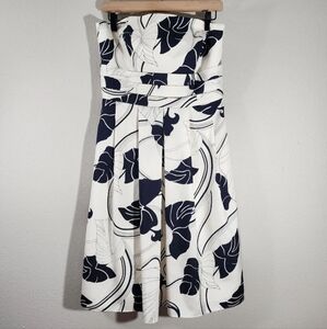 Ann Taylor Black and White Strapless Dress